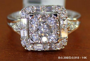 1.316 Ct tcw Women's Diamond Ring 14K white gold