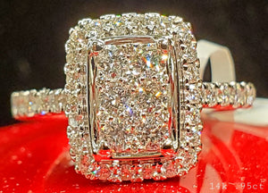 .95 Ct Diamond Ring 14K Solid Gold