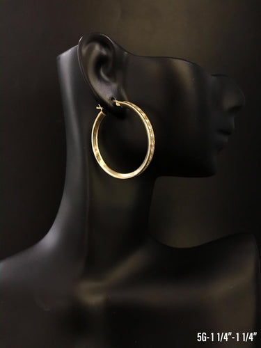 Hoop with stones earrings 10K solid gold