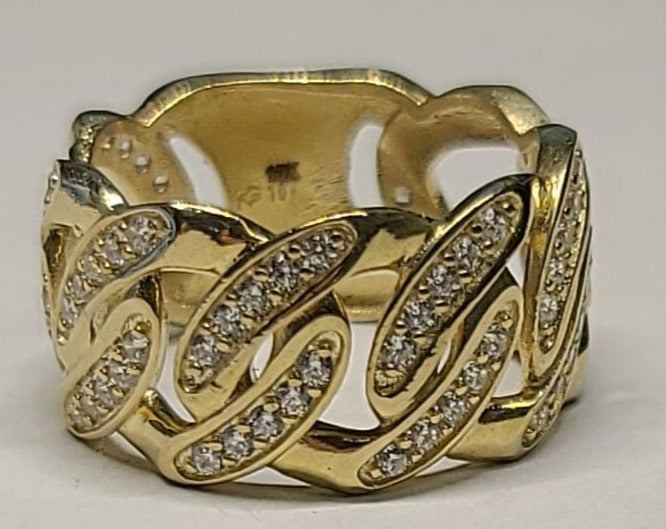 10K Gold Cuban Link Ring