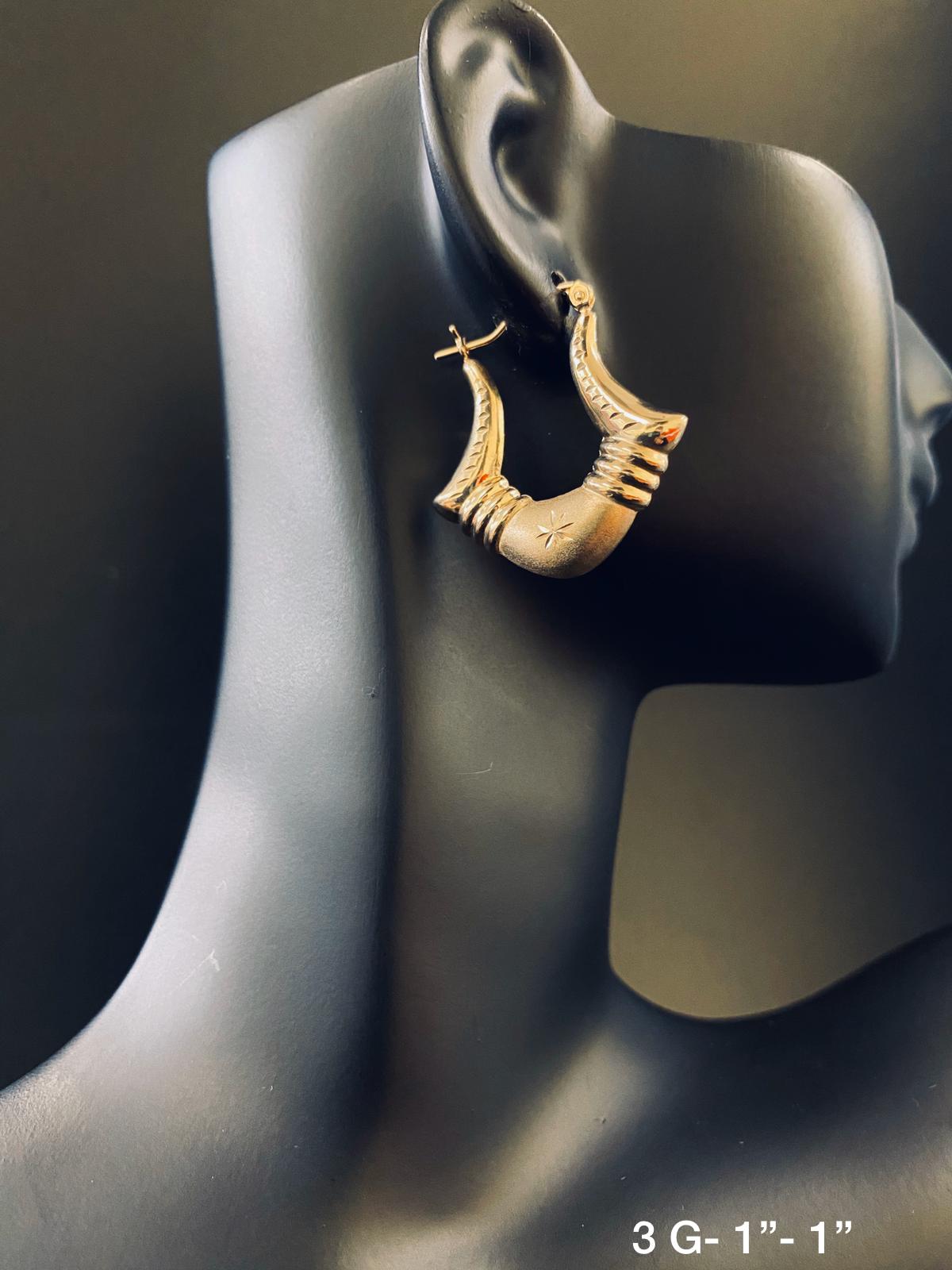 Hoop earrings 10K solid gold