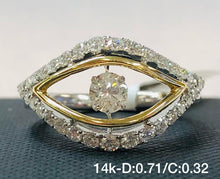 Load image into Gallery viewer, 1.03Ct Dancing Center Stone Diamond Ring In 14K Yellow And White Gold