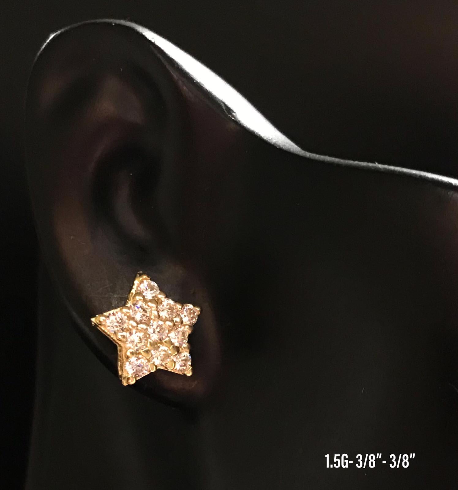 Star CZ stud earrings 10K solid gold