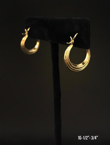 Small hoop earrings 10K solid gold