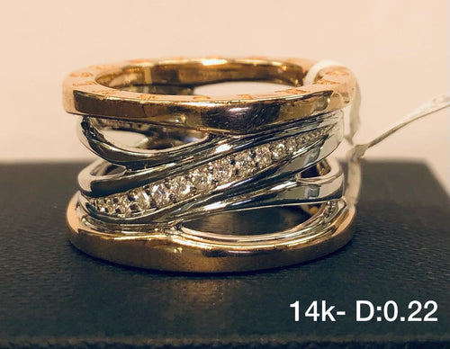 14kt Gold .22CT Diamond Spiraled Wedding Band