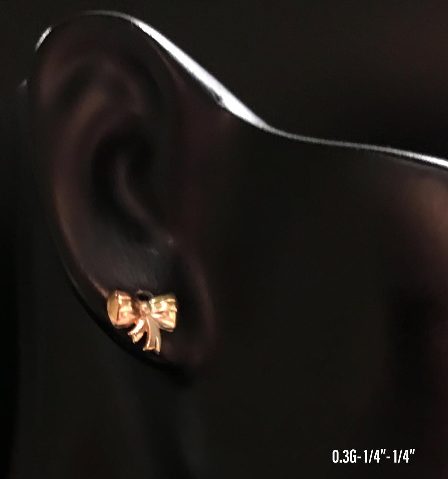 Mini Bow Stud Earrings 10K solid gold