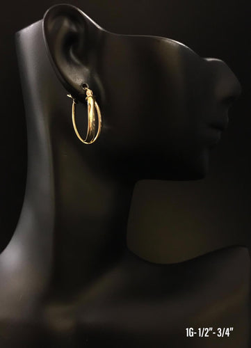 Small hoop earrings 10K solid gold