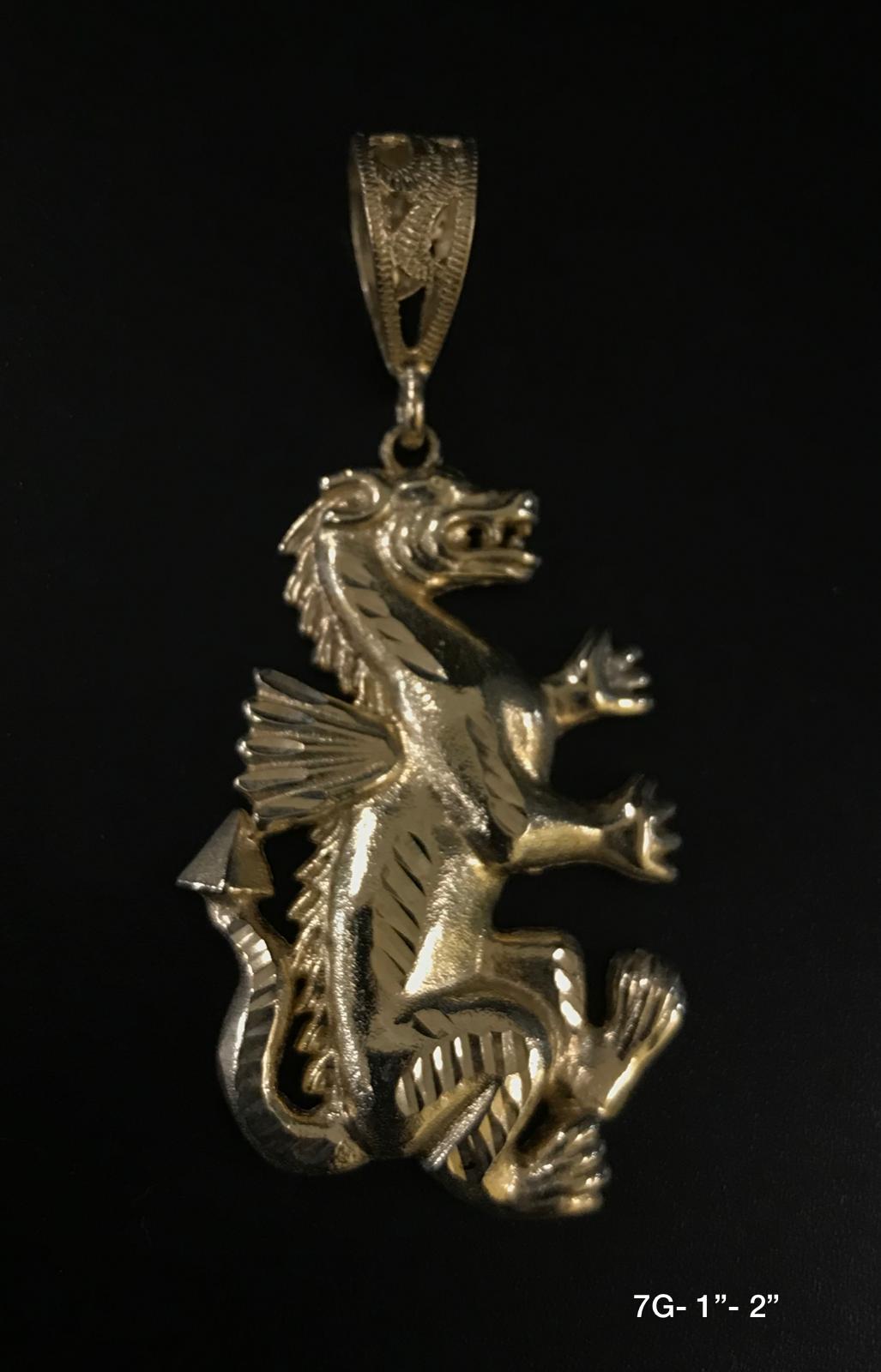Dragon pendant 10K solid gold