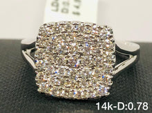 Load image into Gallery viewer, .78CT Diamond Cushion Cluster Frame Ring in 14K White Gold