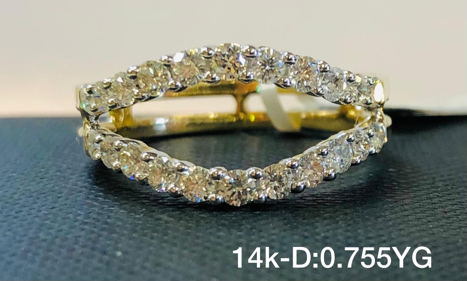 .75CT Open Pave Diamond Ring In 14K Yellow Gold