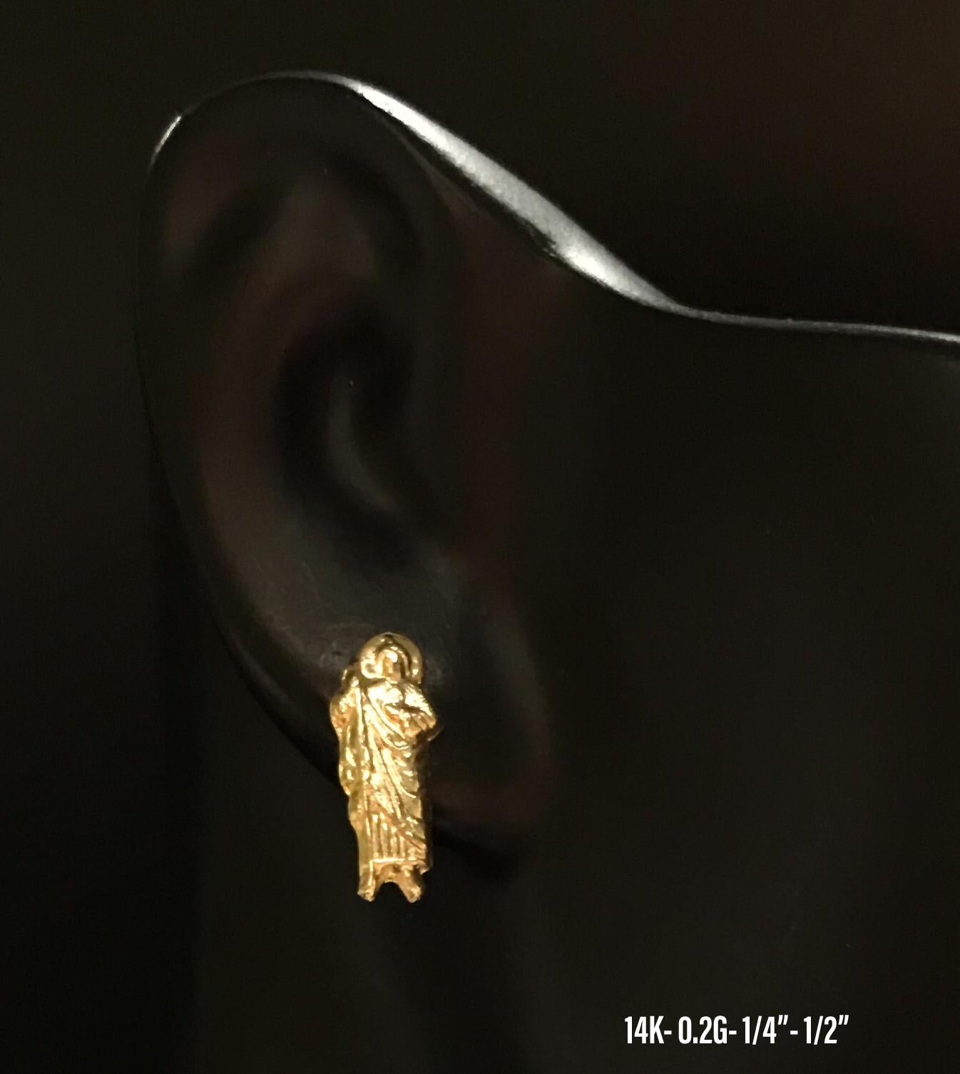 Saint Jude stud earrings 14K solid gold