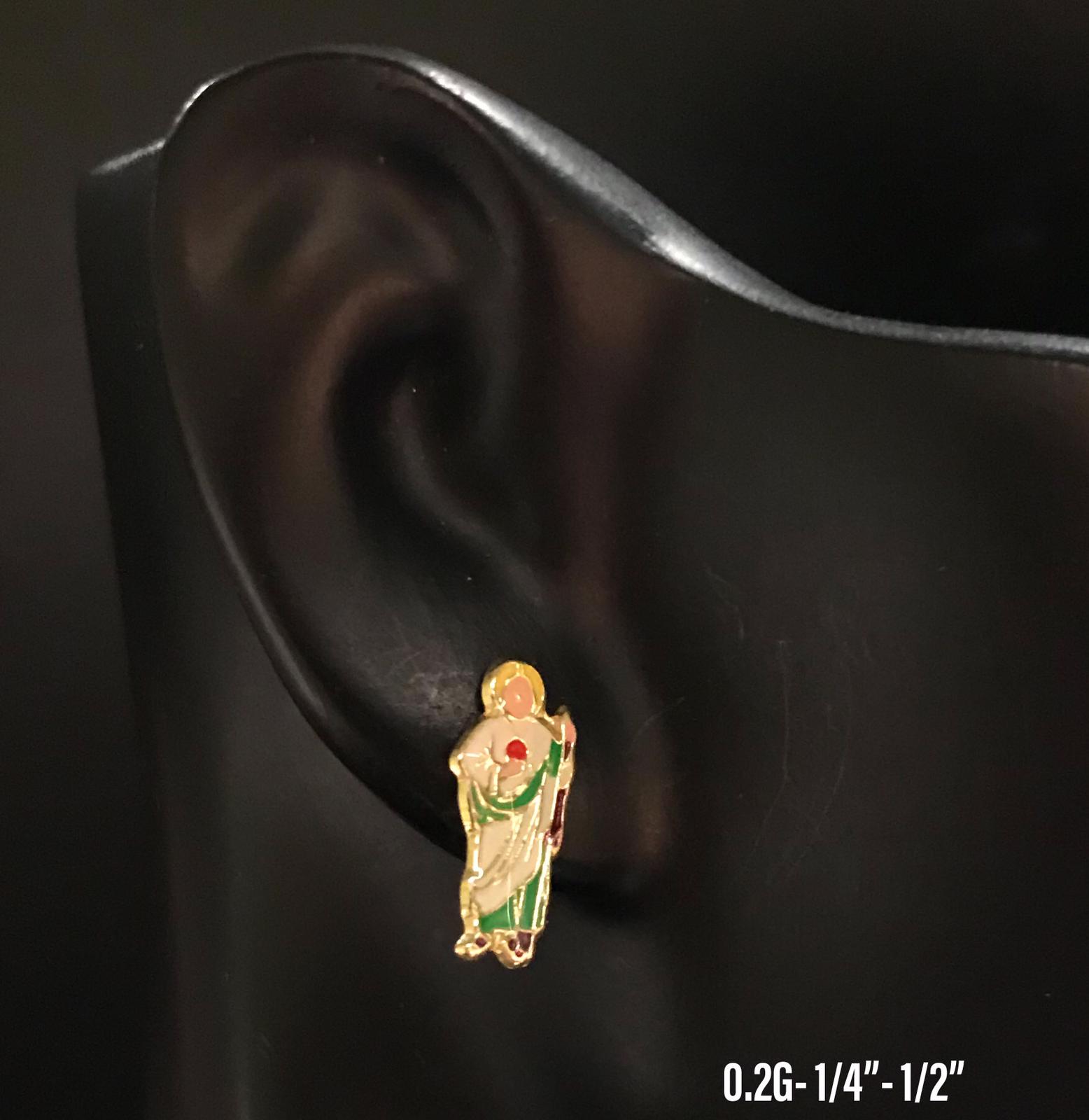 Saint Jude stud earrings 10K solid gold