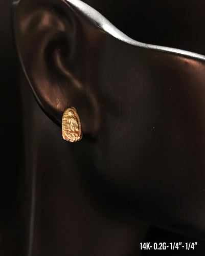 Virgin Mary stud earrings 14K solid gold
