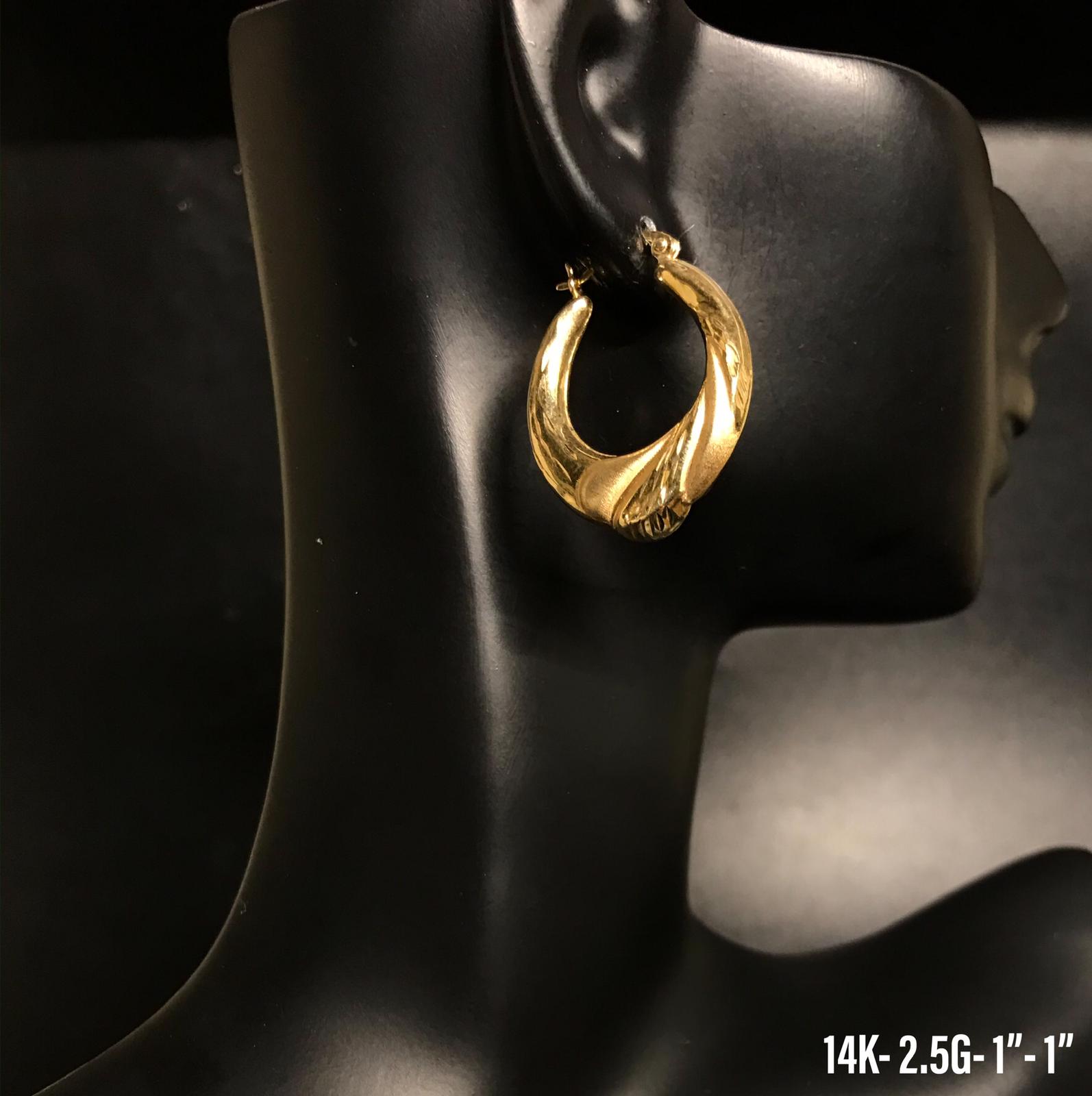 Hoop earrings 14K solid gold