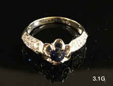 Load image into Gallery viewer, Flower with blue stone ring 10k solid gold