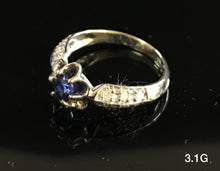 Load image into Gallery viewer, Flower with blue stone ring 10k solid gold