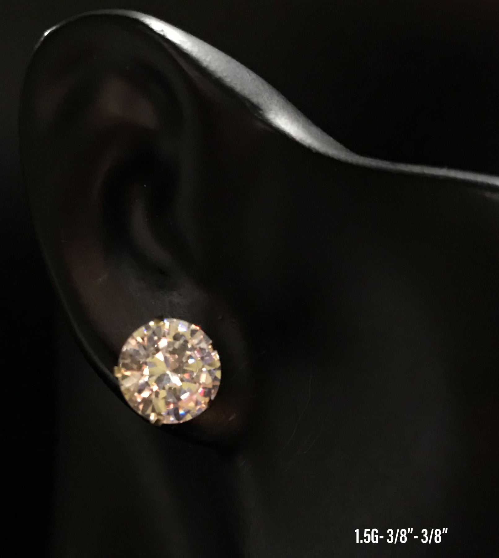 CZ stud earrings 10K solid gold