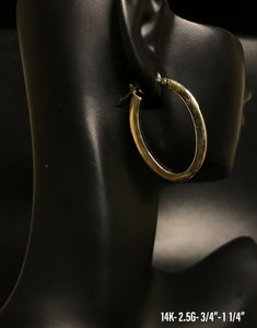 Hoop earrings 14K solid gold