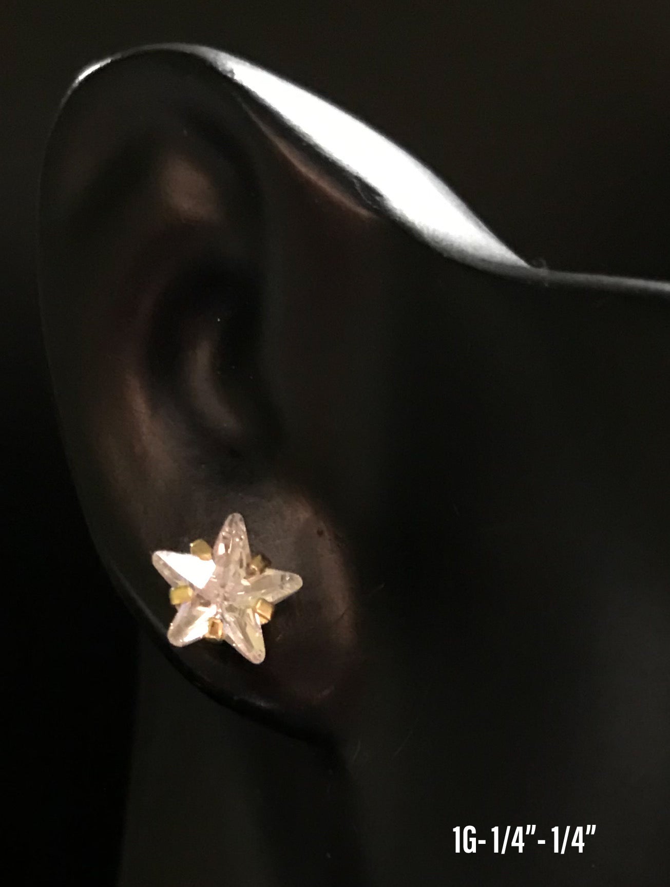 Star CZ stud earrings 10K solid gold
