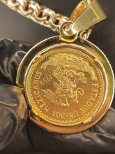 Load image into Gallery viewer, Gold Bezel with Original Mexican $20 pesos coin with Diamonds