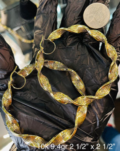 Greek Pattern Hoop Earrings