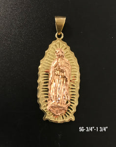 Virgin Mary pendant 10K solid gold