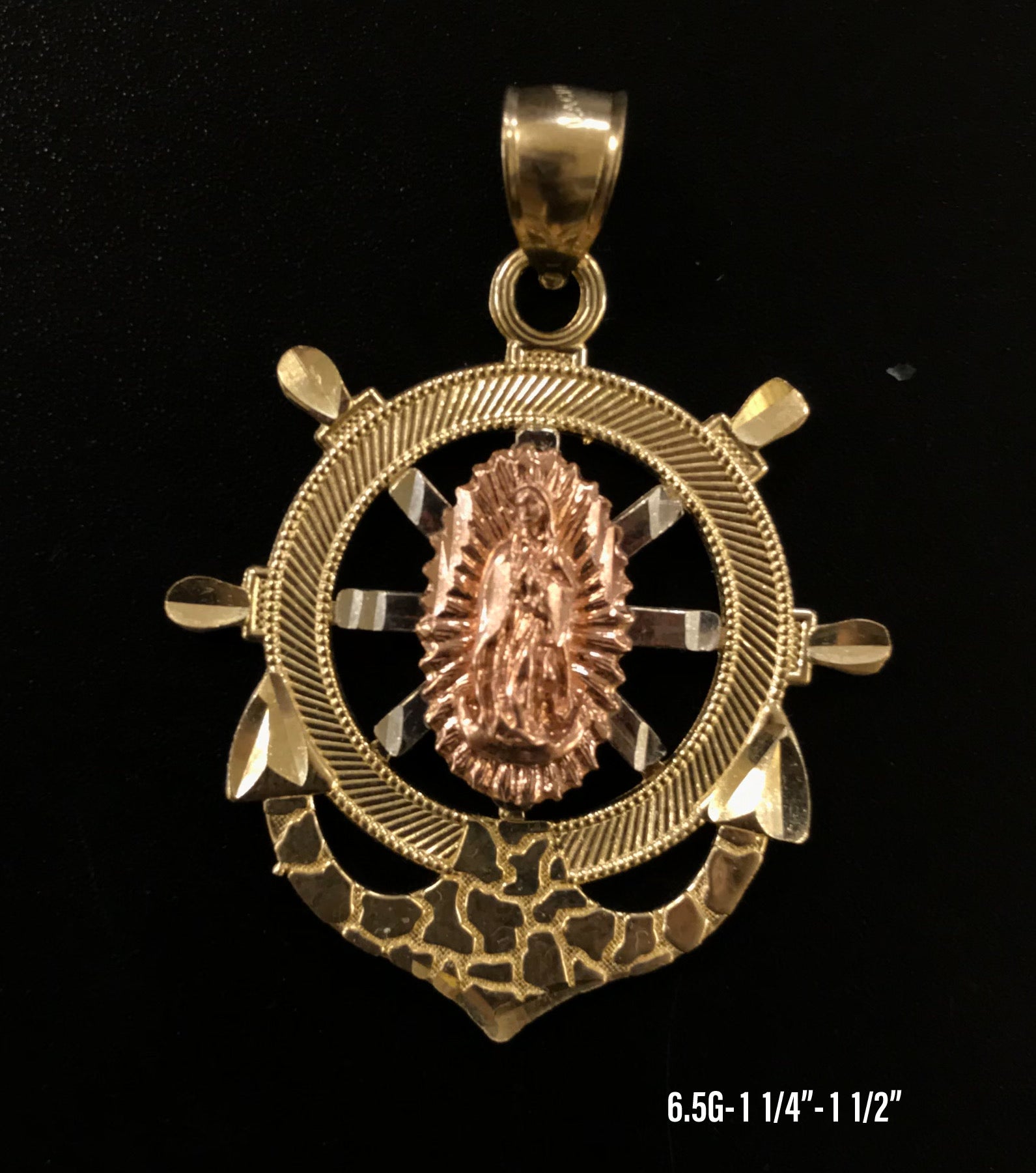 Virgin Mary pendant 10K solid gold