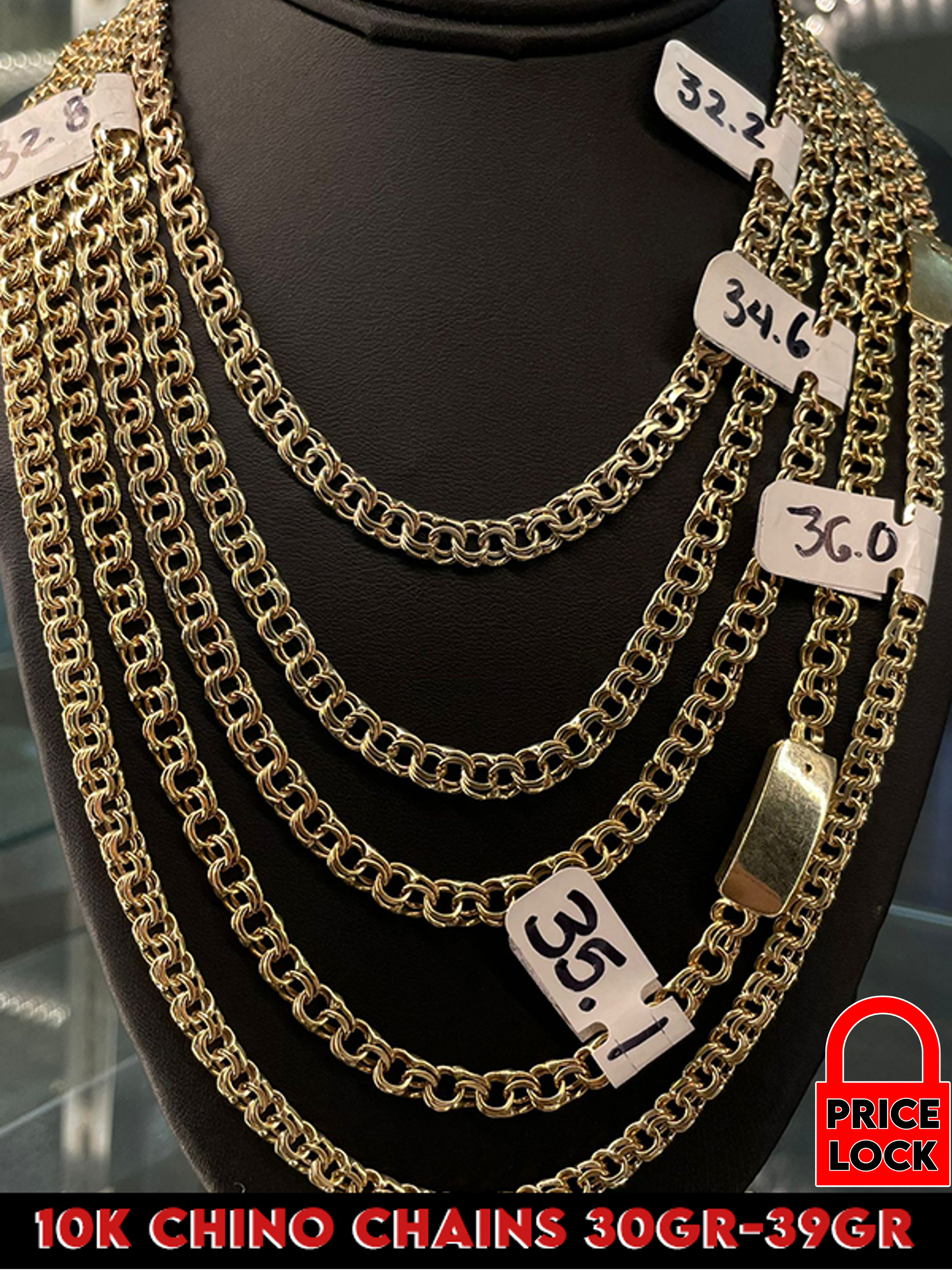 100Grams 10K Rose Gold Chino Link Chain – D'Oro Jewelers