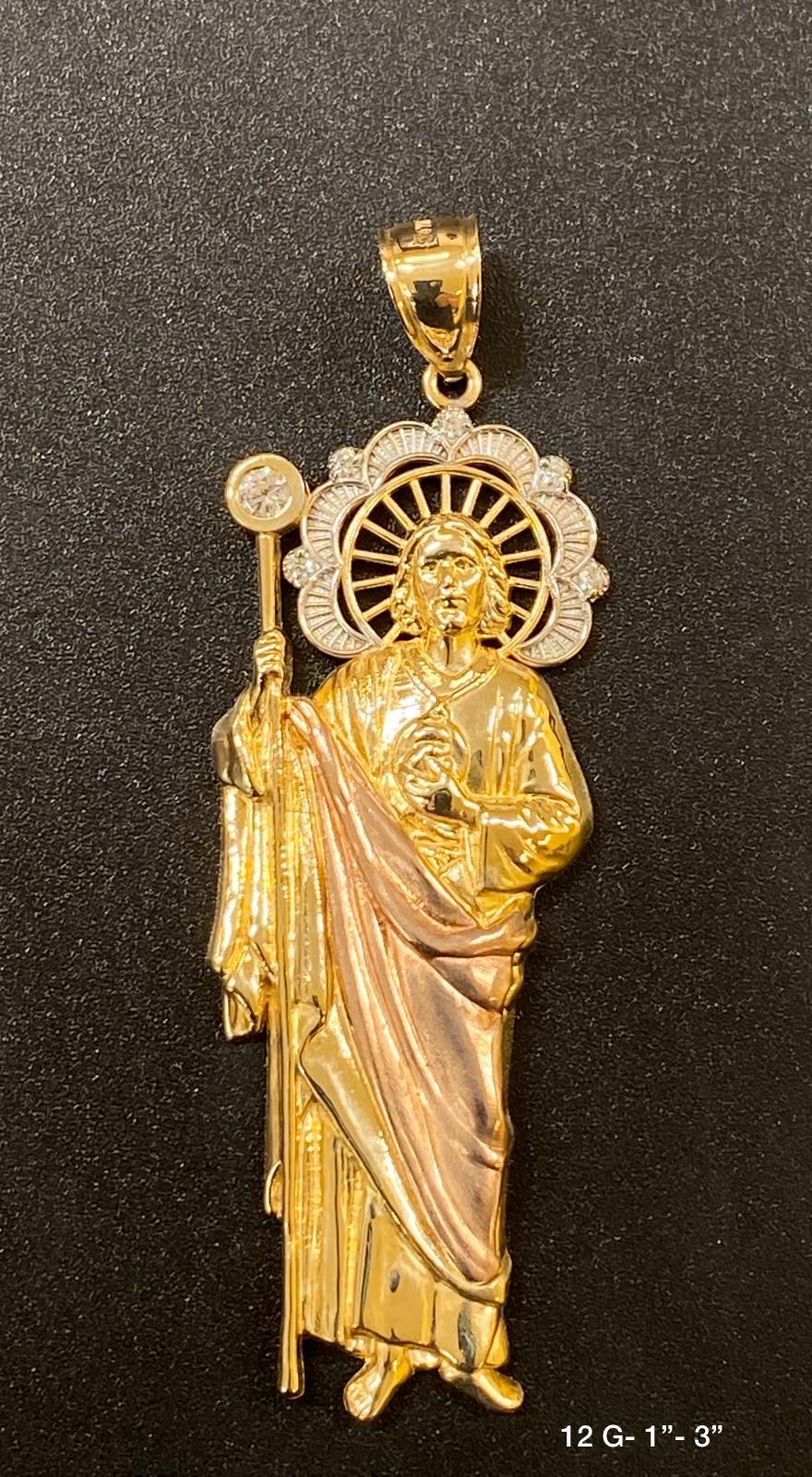 Saint Jude pendant 10k solid gold – TAMAYO GOLD LLC - Main Image