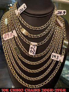 10K Gold Chino chains 20gr-29gr