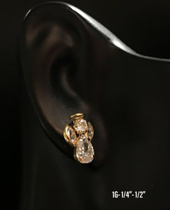 Little Angel with stones Earrings 10K solid gold