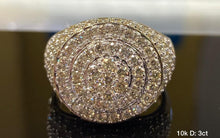 Load image into Gallery viewer, 3Ct 10K Yellow Gold Round Diamond Men&#39;s Ring