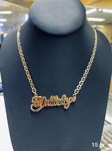 Load image into Gallery viewer, 10K Gold Personalized Double Dimension Name Necklace