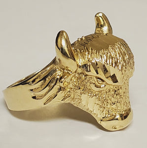 10K Gold Bull head Ring