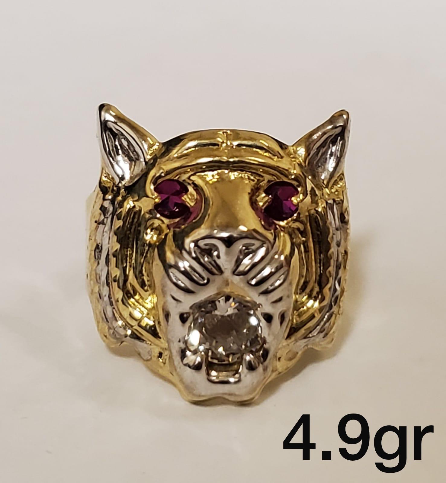 Saber Toothed Tiger Ring | Loni Design Group Rings $569.25 | 10k Gold, 14k  Gold , 18k gold , .925 Sterling Silver & Platinum