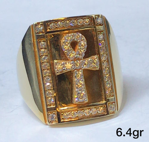 10K Gold Cross Ring