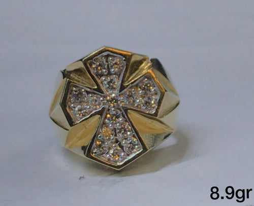 10K Gold Cross Ring