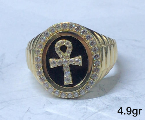10K Gold Cross Ring