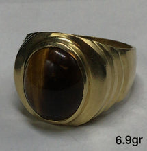 Load image into Gallery viewer, 10K Gold Brown Stone Ring
