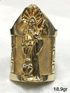 10K Gold Santa Muerte Ring