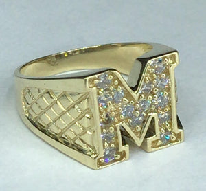 10K Gold "M" Ring