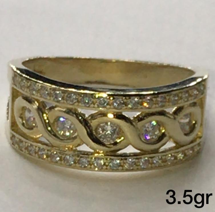 10K Gold Triple Row Ring