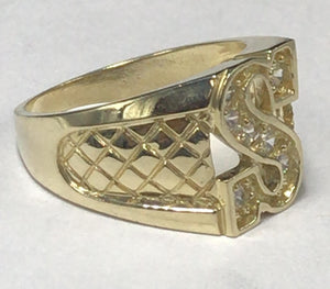 10k Gold "S" Ring