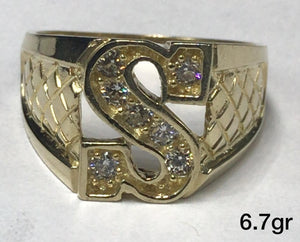 10k Gold "S" Ring