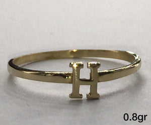 10K Gold "H" Ring