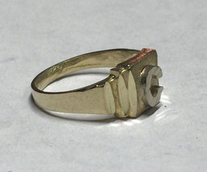 10K Gold "C" Ring