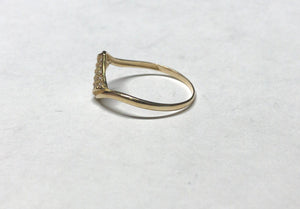 10K Gold Diamond Titled Square Ring