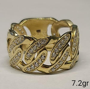 10K Gold Cuban Link Ring