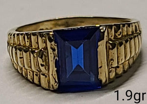 10K Gold Blue Small Ring