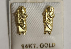 14K Gold St Jude Earrings